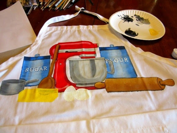 Hand Painted Bakers Apron
