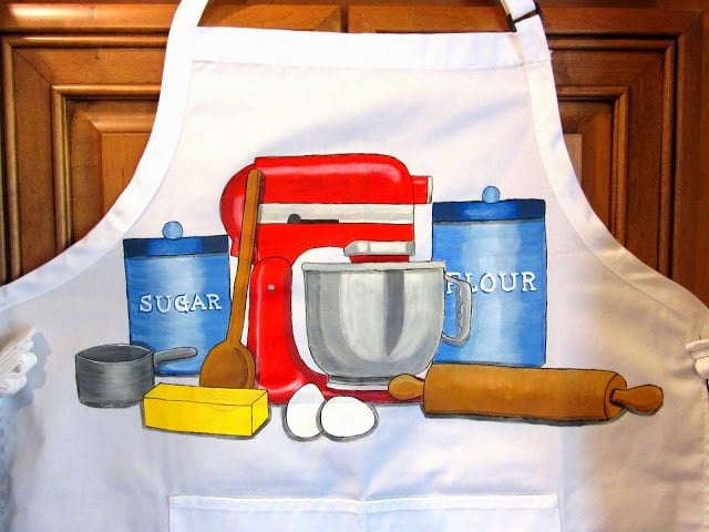 Hand Painted Bakers Apron - Kudos Kitchen by Renee Hand Painted Bakers Apron