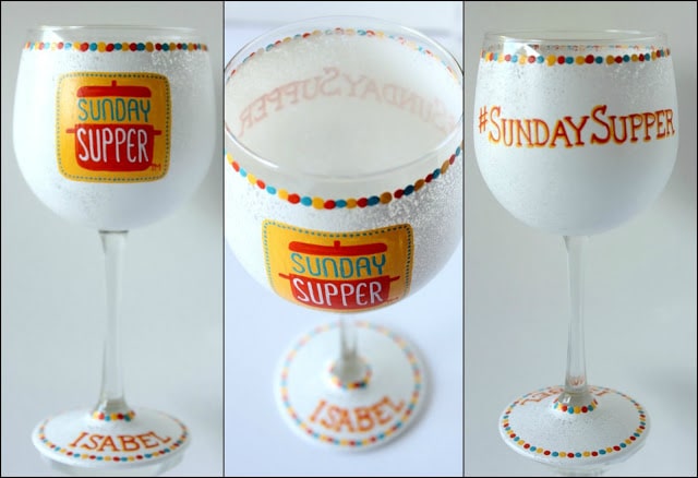 Sunday Supper Wine Glass - www.etsy.com/shop/kudoskitchenpaints Sunday Supper Wine Glass
