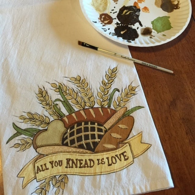 All You Knead Is Love hand painted tea towel - www.etsy.com/shop/kudoskitchenpaints All You Knead Is Love hand painted tea towel