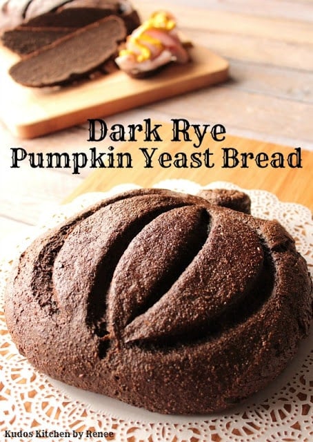 Surprise your family and friends with this delicious and hearty Dark Rye Pumpkin Yeast Bread. It's easy to make with a few simple ingredients, and it will be a huge hit on your Thanksgiving table. - Kudos Kitchen by Renee Dark Rye Pumpkin Yeast Bread