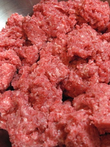 A closeup photo of Homemade Ground Beef.