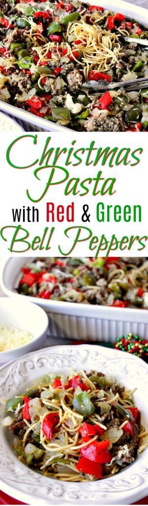 This recipe for Christmas Pasta with Red & Green Bell Peppers has proven to be a winner in our home every Christmas season, and I trust it will be a winner in your home, too. - Kudos Kitchen by Renee Christmas Pasta with Red & Green Bell Peppers | Kudos Kitchen by Renee