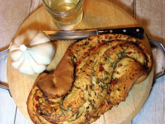 Pane Bianco Filled With Red Pepper, Basil and Garlic Pane Bianco Filled Bread Recipe