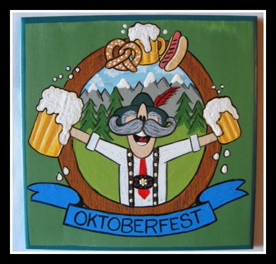 Oktoberfest Painted Ceramic Tile