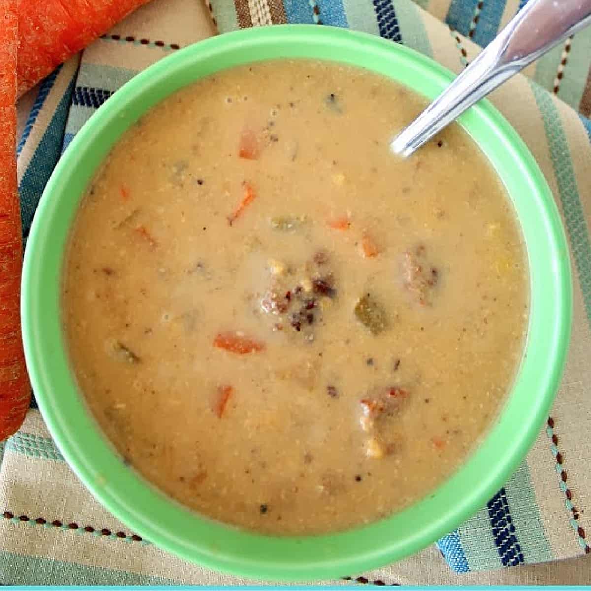 Beer Cheese Soup with Bratwurst Recipe Kudos Kitchen by Renee