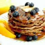 This recipe for Blueberry Peach Pancakes is one I found (and adapted) from a Cooking Light cookbook called