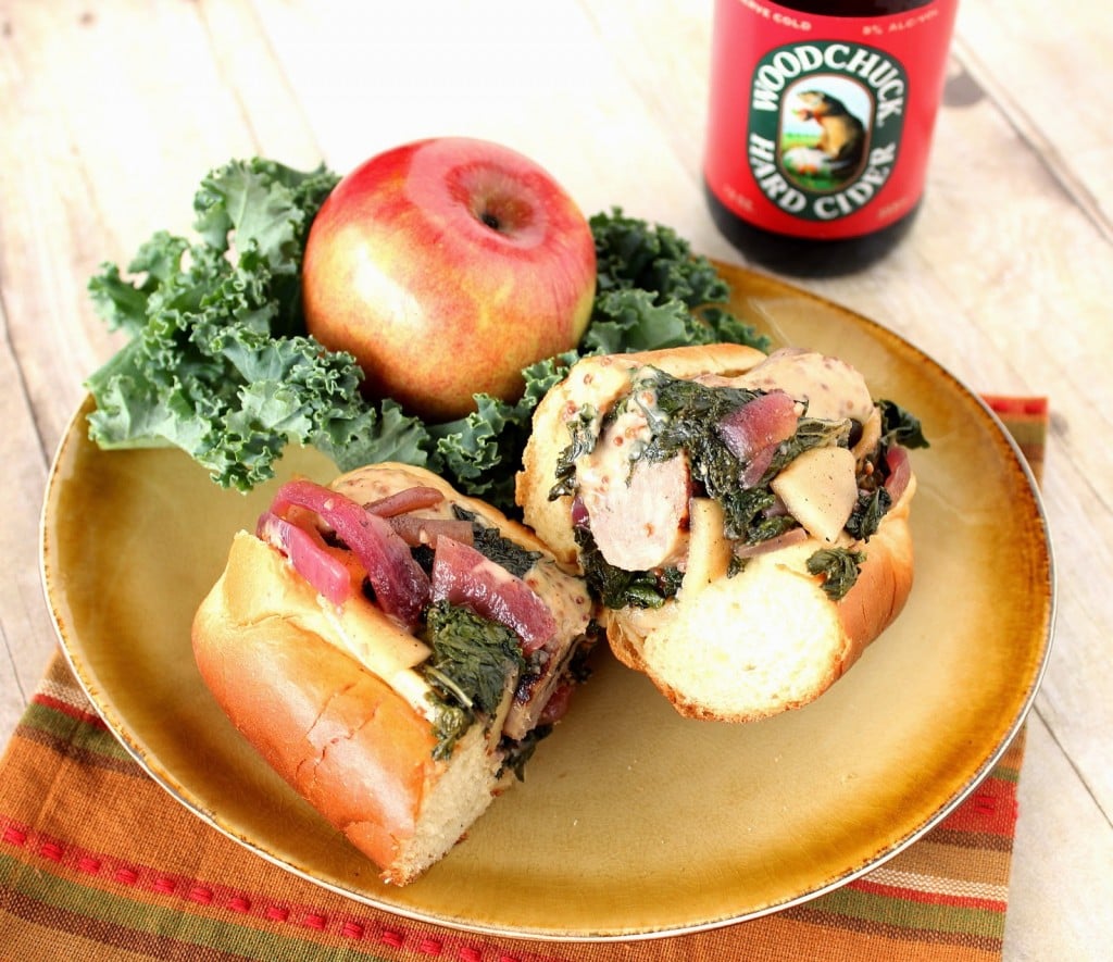 Elle's Bratwurst Kale & Apple Kraut Sandwich - www.kudoskitchenbyrenee.com