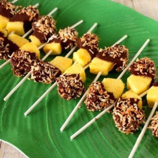 Frozen Chocolate Dipped Pineapple Pops with Toasted Coconut - kudoskitchenbyrenee.com