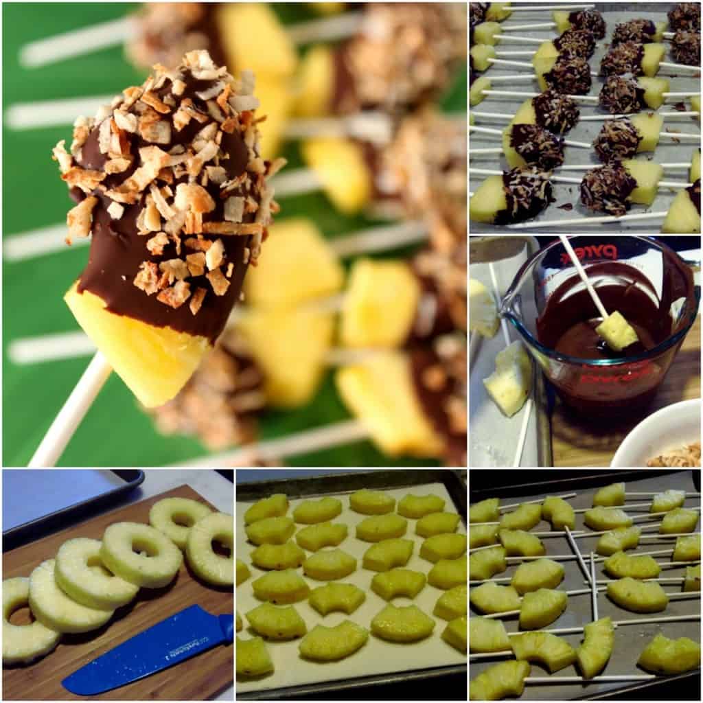 How to make frozen pineapple pops photo tutorial collage.
