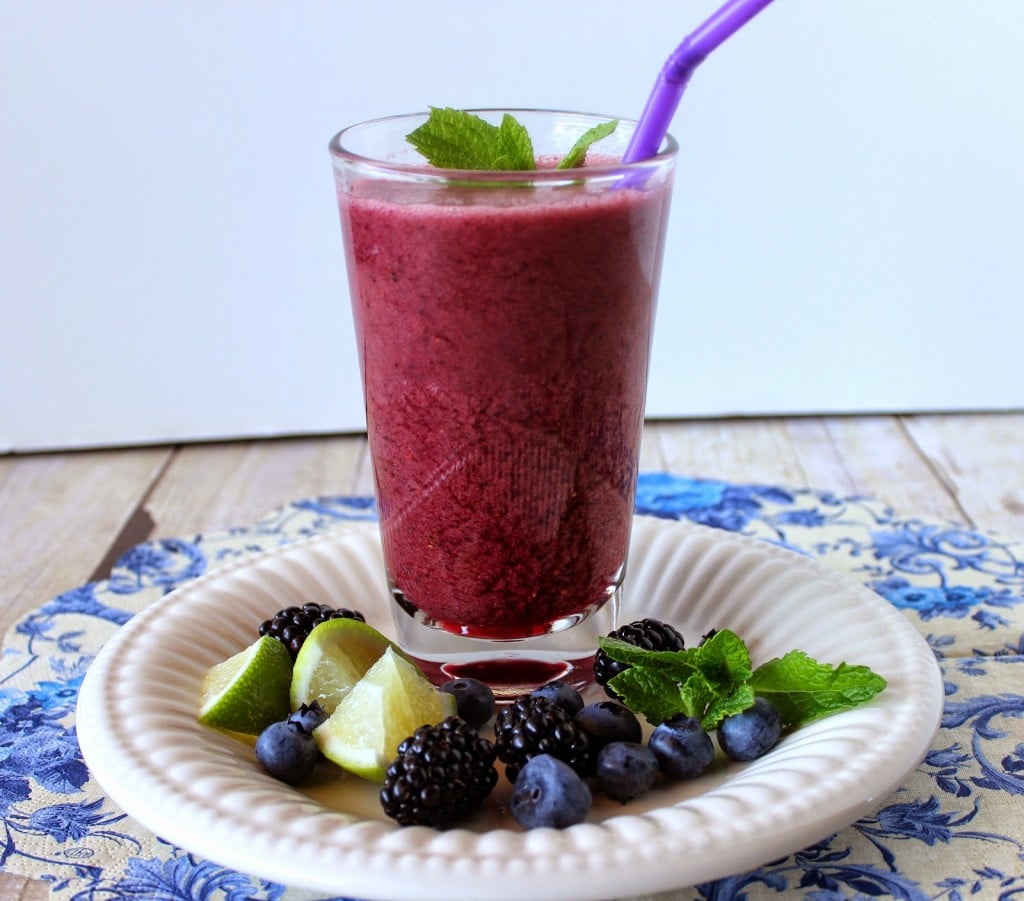 Blackberry, Blueberry and Mint Beauty Water Recipe via Kudos Kitchen By Renee