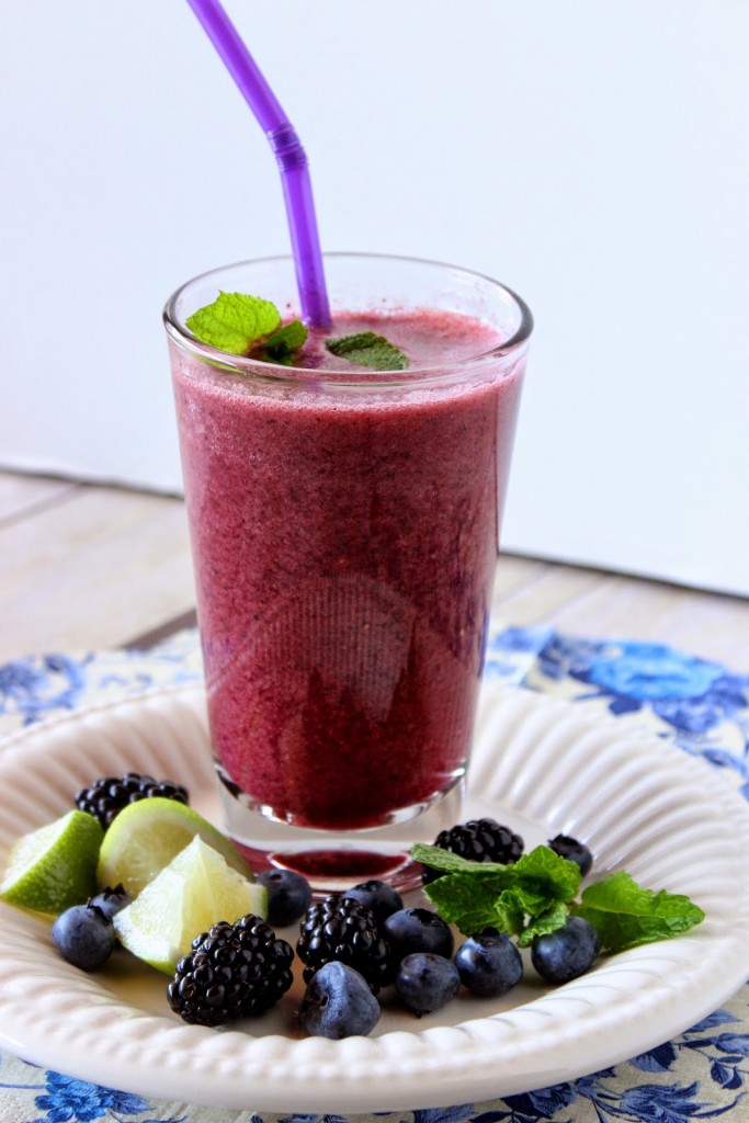 Blackberry, Blueberry and Mint Beauty Water Recipe via Kudos Kitchen By Renee