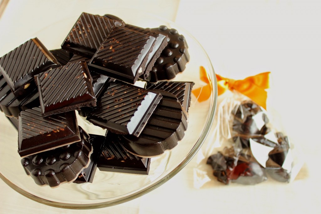 Dark Chocolate with Almonds Recipe via Kudos Kitchen by Renee
