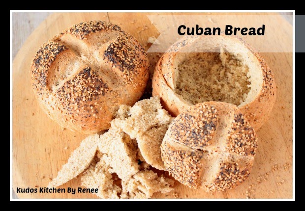 Cuban Bread Bowls Two Cuban Bread Bowls with seed topping.