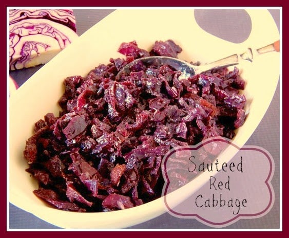 Sauteed Red Cabbage with Bacon and Brown Sugar Recipe via Kudos Kitchen By Renee