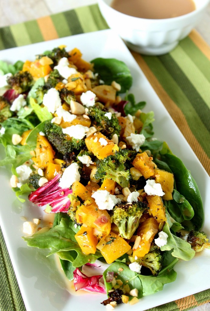 Roasted Golden Beet and Broccoli Salad Recipe via Kudos Kitchen by Renee