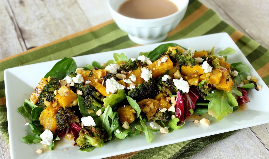 Roasted Golden Beet and Broccoli Salad Recipe via Kudos Kitchen by Renee