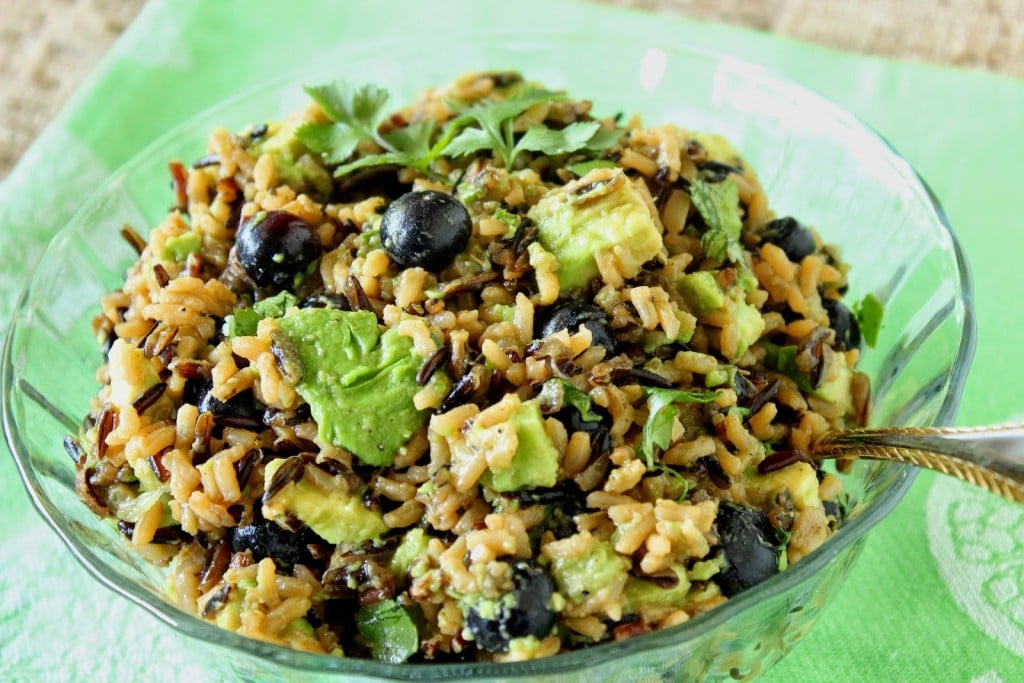 Avocado, Blueberry and Wild Rice Recipe via Kudos Kitchen by Renee