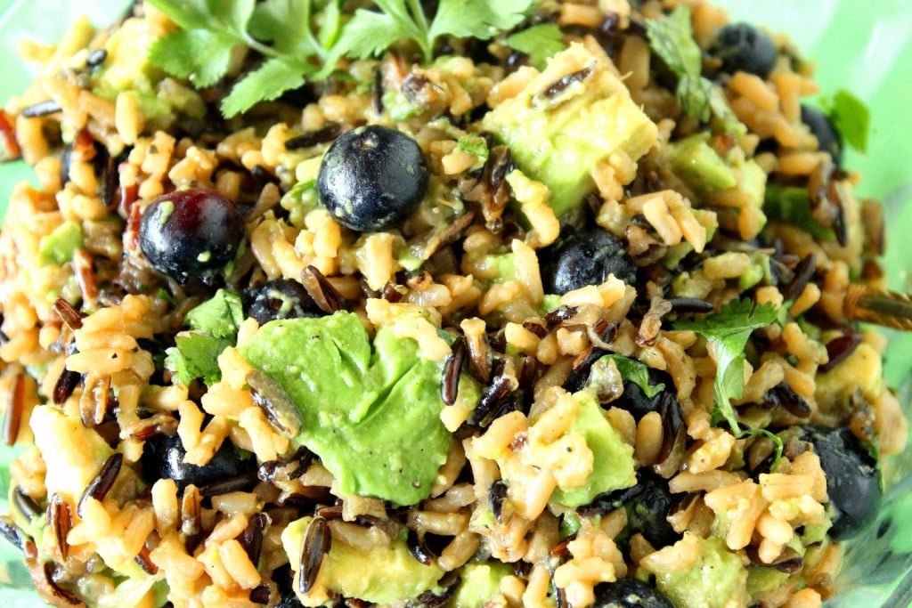 Avocado, Blueberry and Wild Rice Recipe via Kudos Kitchen by Renee