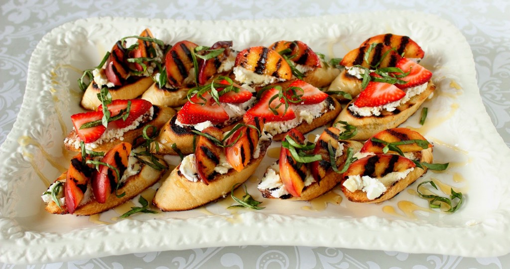 Goat Cheese and Grilled Nectarine Crostini - kudoskitchenbyrenee.com