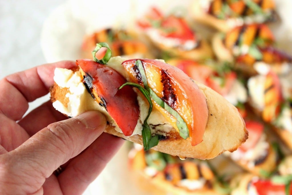 Goat Cheese and Grilled Nectarine Crostini - kudoskitchenbyrenee.com