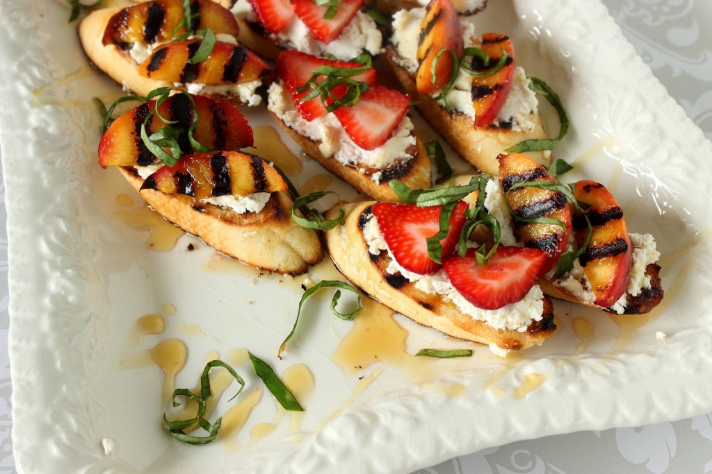 Goat Cheese and Grilled Nectarine Crostini - kudoskitchenbyrenee.com