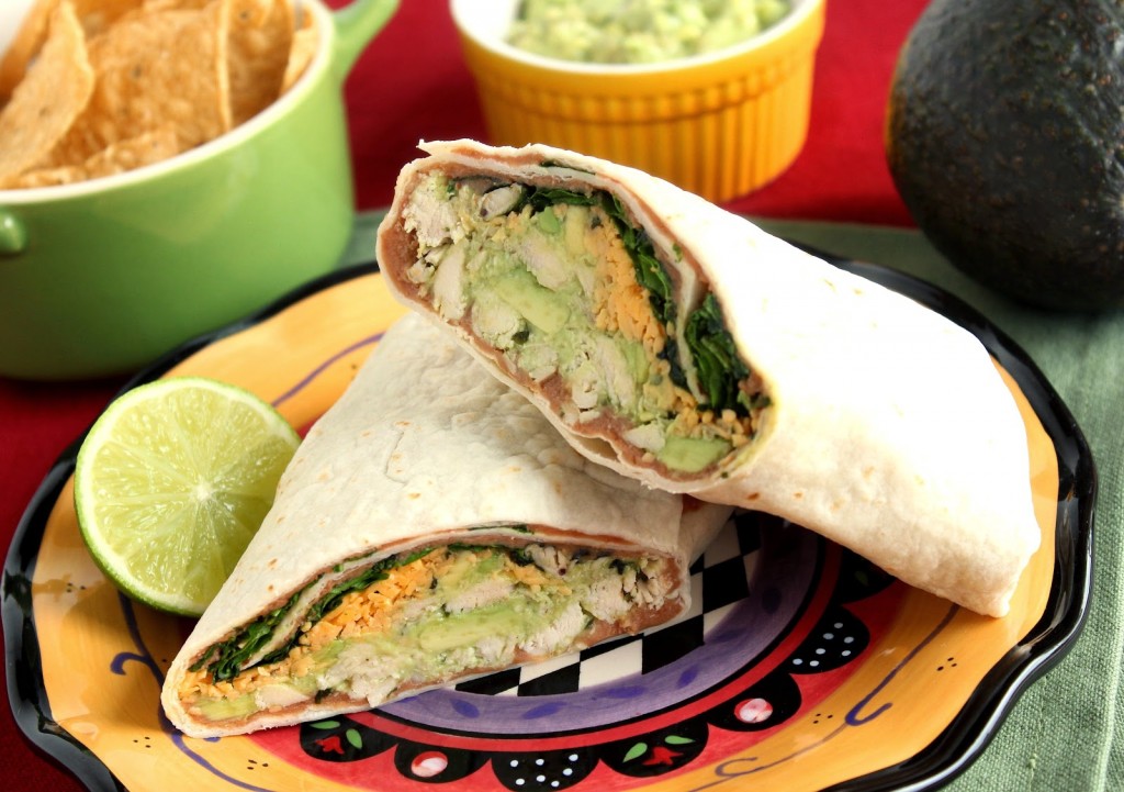 Chicken Avocado Wraps for on-the-go eating. - kudoskitchenbyrenee.com