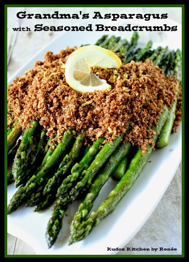 Asparagus with Seasoned Breadcrumbs | Kudos Kitchen by Renee Asparagus with Seasoned Breadcrumbs Recipe