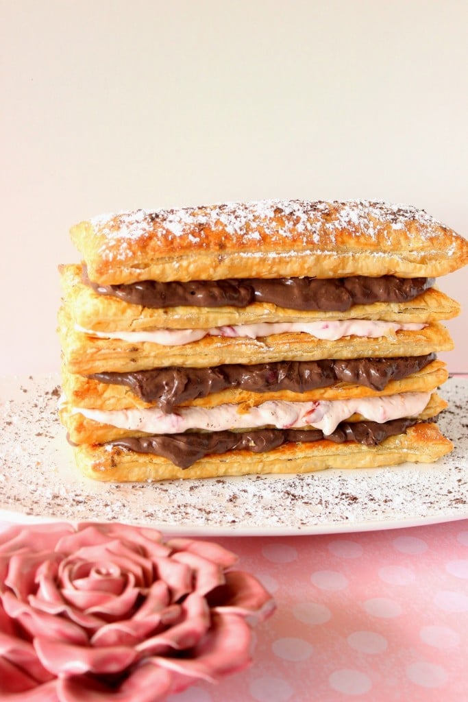Chocolate Cherry Cream Pastry Tower Recipe