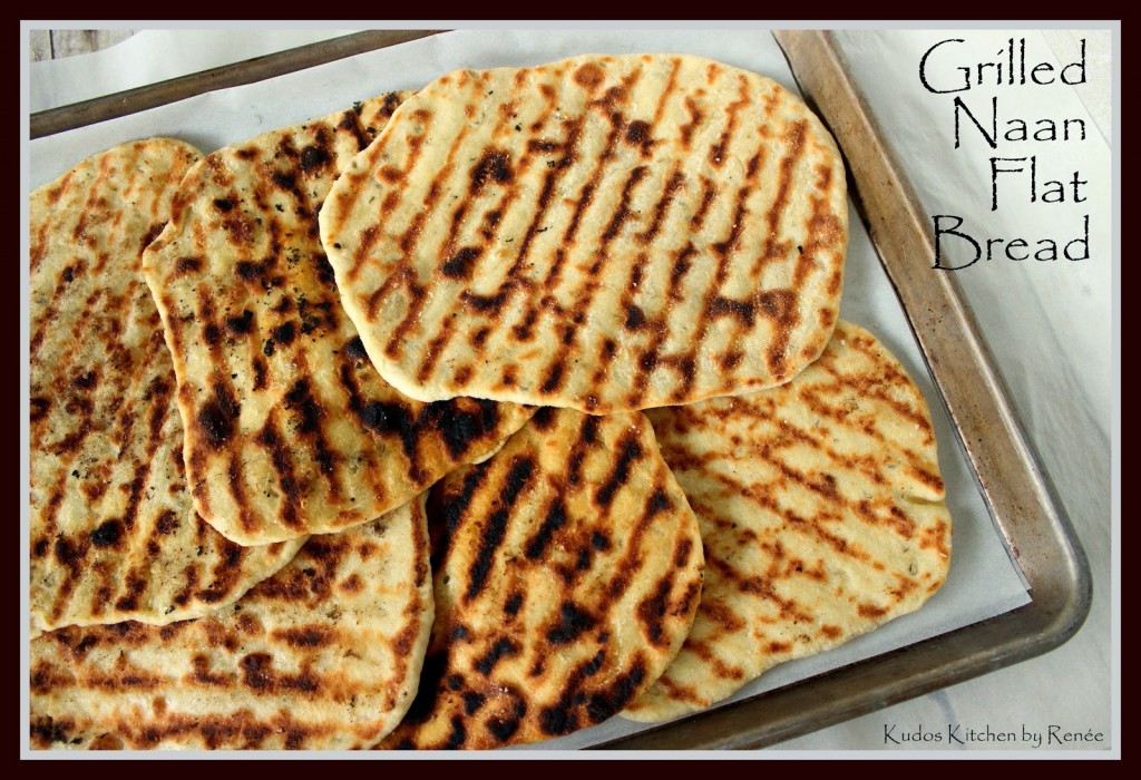 Grilled Naan Flat Bread Recipe via kudoskitchenbyrenee.com