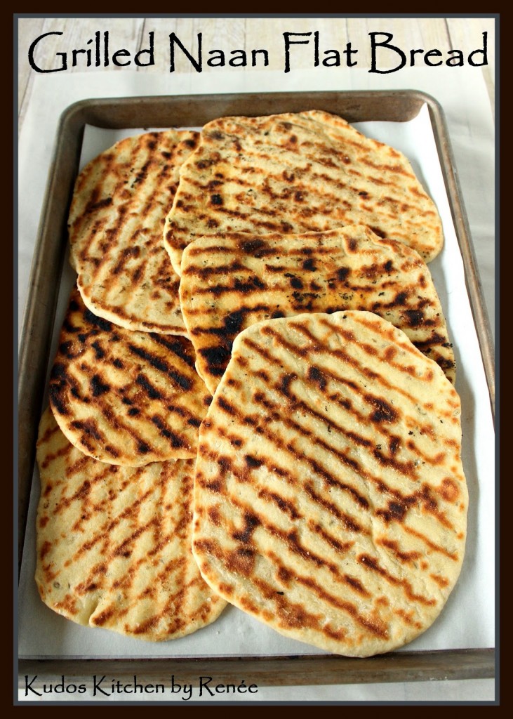 Grilled Naan Flat Bread Recipe via kudoskitchenbyrenee.com