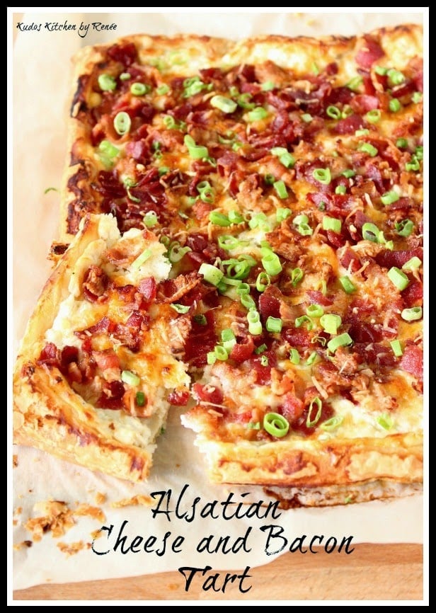 Alsatian Cheese and Bacon Tart via kudoskitchenbyrenee.com