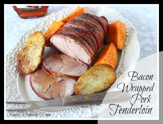 Bacon Wrapped Pork Tenderloin Bacon Wrapped Pork Tenderloin is fancy enough for company.