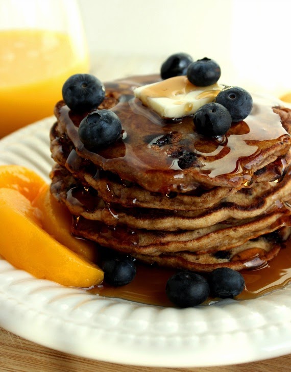 Blueberry Peach Pancakes