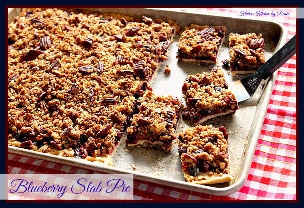 Blueberry Slab Pie, blueberries, pie, dessert, blueberry pie, crumble topping