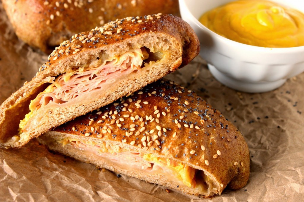 How to make Pretzel Pockets Stuffed with Ham and Asiago via kudoskitchenbyrenee.com