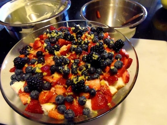 Red, White and Blueberry Trifle