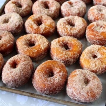 Mashed Sweet Potato Donuts with Cinnamon & Sugar - kudoskitchenbyrenee.com