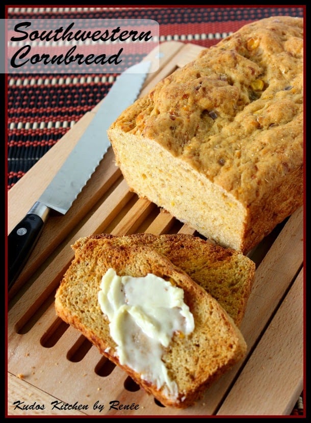 Southwestern Cornbread Southwestern Cornbread Recipe via kudoskitchenbyrenee.com