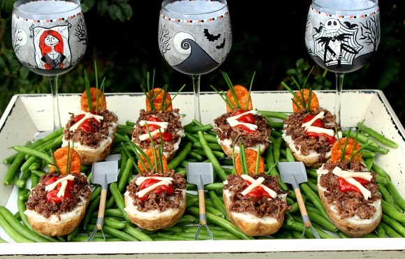 Spooky and delicious Twice Baked Potato Graves for #SundaySupper