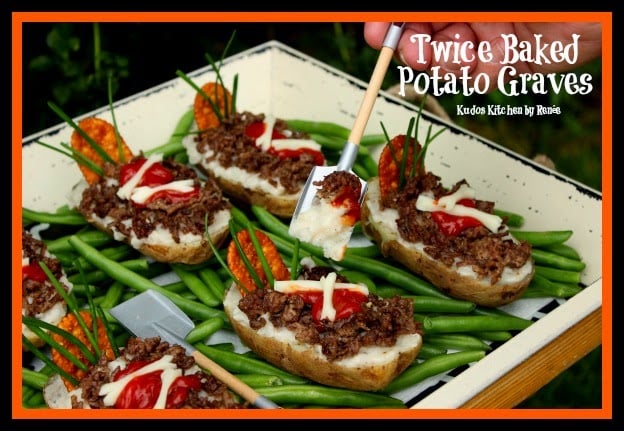 How to make Twice Baked Halloween Potato Graves 