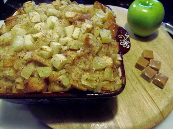 Caramel Apple Bread Pudding via Kudos Kitchen by Renee