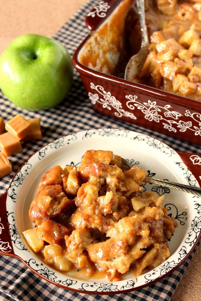 Caramel Apple Bread Pudding via Kudos Kitchen by Renee