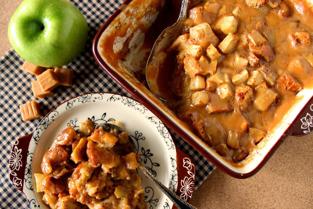 Caramel Apple Bread Pudding via Kudos Kitchen by Renee