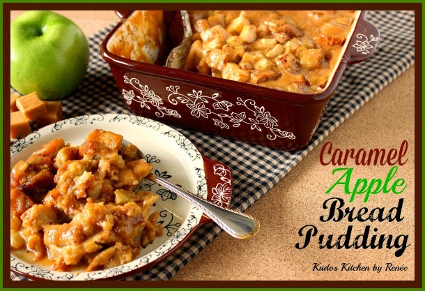 Caramel Apple Bread Pudding via Kudos Kitchen by Renee