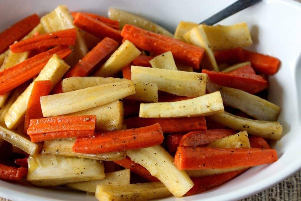 Roasted Parsnips & Carrots with Cardamom & Maple Syrup - kudoskitchenbyrenee.com