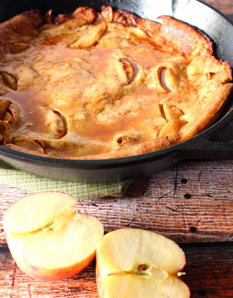 Apple Dutch Baby Pancake with Apple Cider Syrup