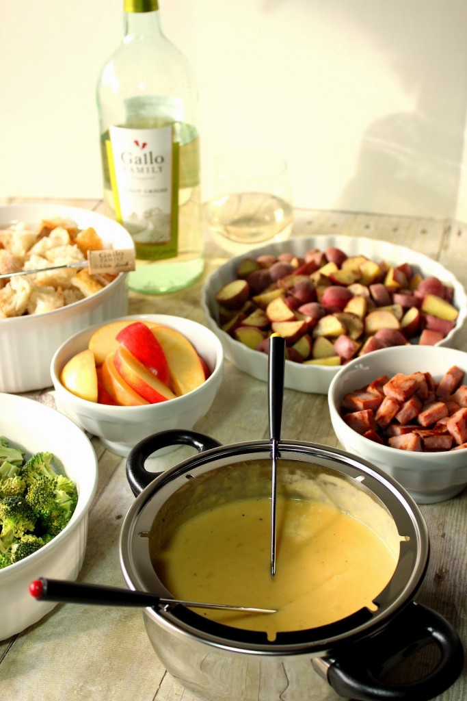 Turned Up Swiss Cheese Fondue Recipe with Wine and Amaretto