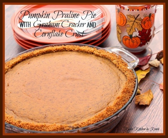 Pumpkin Praline Pie Pumpkin Praline Pie with Graham and Cornflake Crust / www.kudoskitchenbyrenee.com