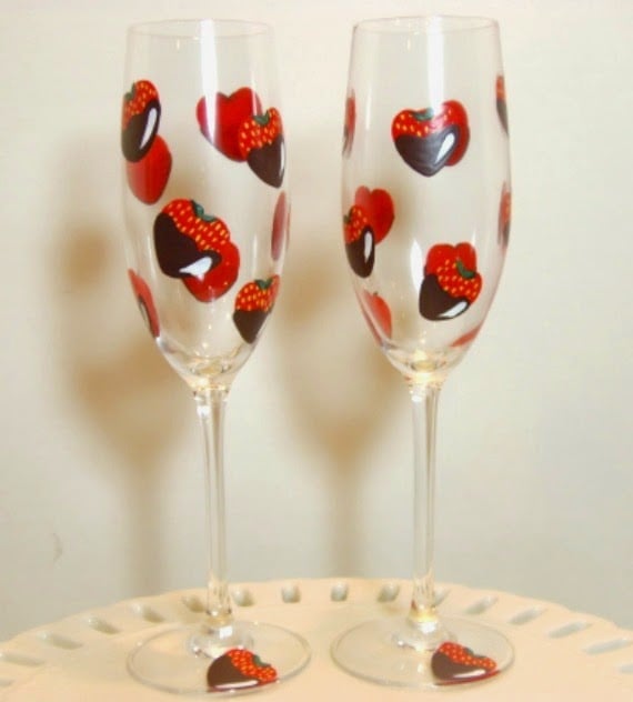 Pavlova with Greek Yogurt and Strawberries Chocolate Covered Strawberries painted champagne flutes